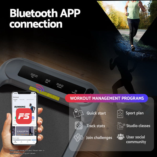 Everfit Treadmill Electric Walking Pad with Incline Under Desk Home Gym Grey Awezingly