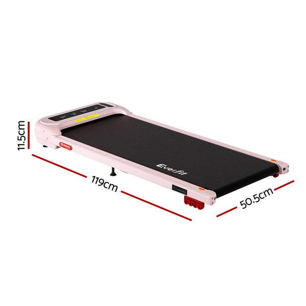 Everfit Treadmill Electric Walking Pad with Incline Under Desk Home Gym Pink Awezingly