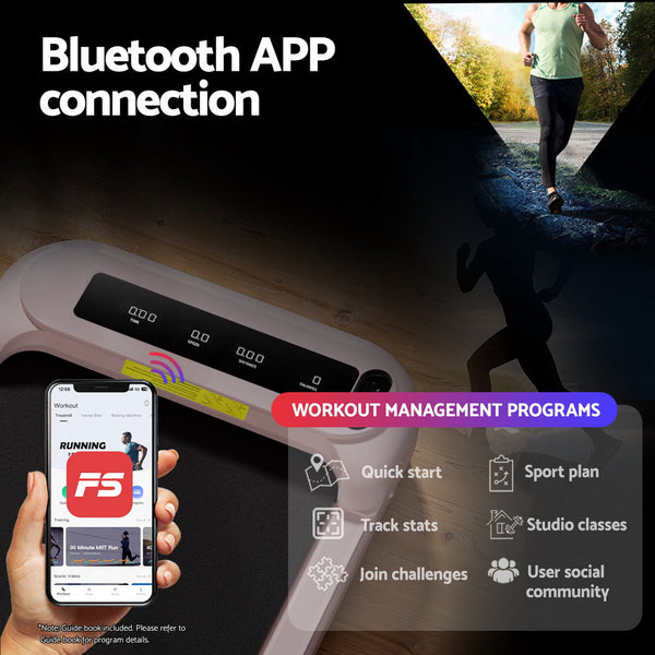 Everfit Treadmill Electric Walking Pad with Incline Under Desk Home Gym Pink Awezingly