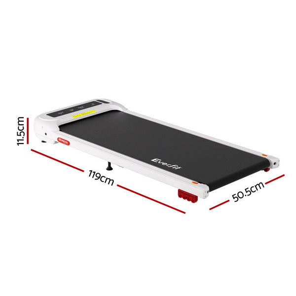 Everfit Treadmill Electric Walking Pad with Incline Under Desk Home Gym White Awezingly