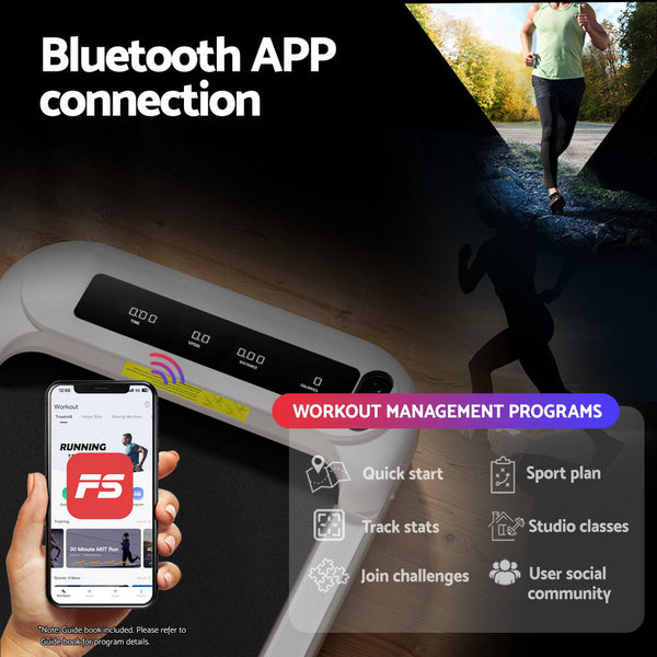 Everfit Treadmill Electric Walking Pad with Incline Under Desk Home Gym White Awezingly