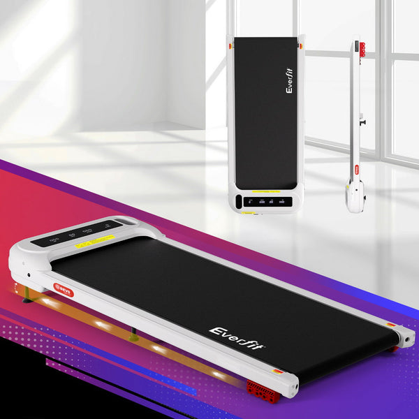 Everfit Treadmill Electric Walking Pad with Incline Under Desk Home Gym White Awezingly