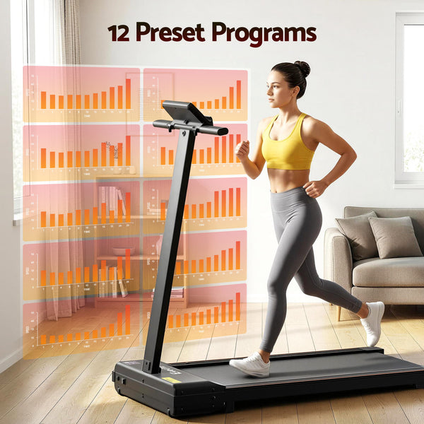 Everfit Walking Pad Treadmill 2 in 1 Foldable for Home Gym 40cm Wide Belt 12 Programs with App Awezingly