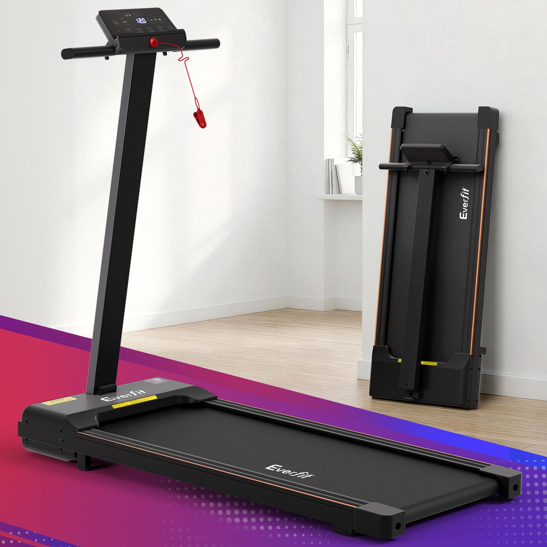 Everfit Walking Pad Treadmill 2 in 1 Foldable for Home Gym 40cm Wide Belt 12 Programs with App Awezingly