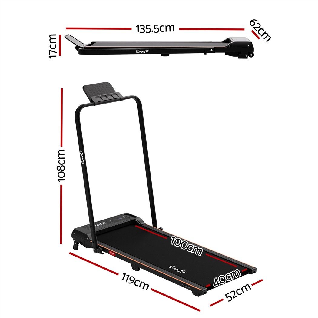 Everfit 3 in 1 Walking Pad Treadmill 12% Incline Foldable Under Desk Treadmills for Home Gym With 40cm Wide Belt Black Awezingly
