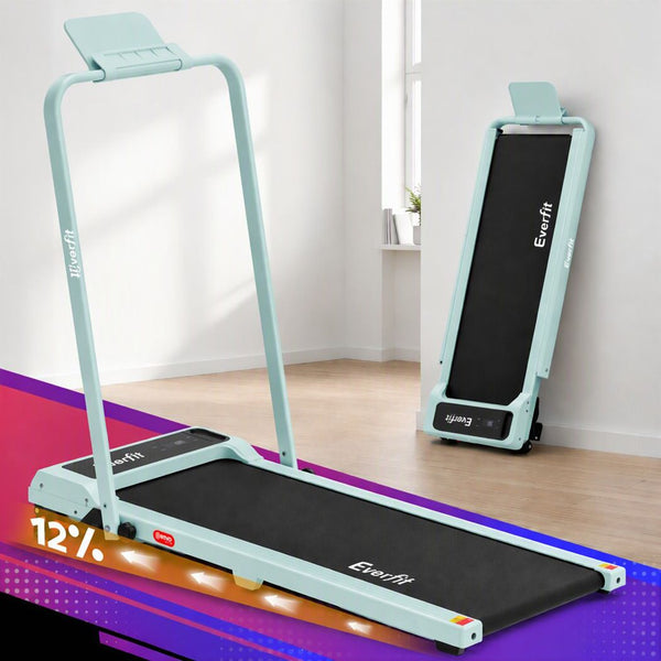 Everfit 3 in 1 Walking Pad Treadmill 12% Incline Foldable Under Desk Treadmills 40cm Belt Green Awezingly