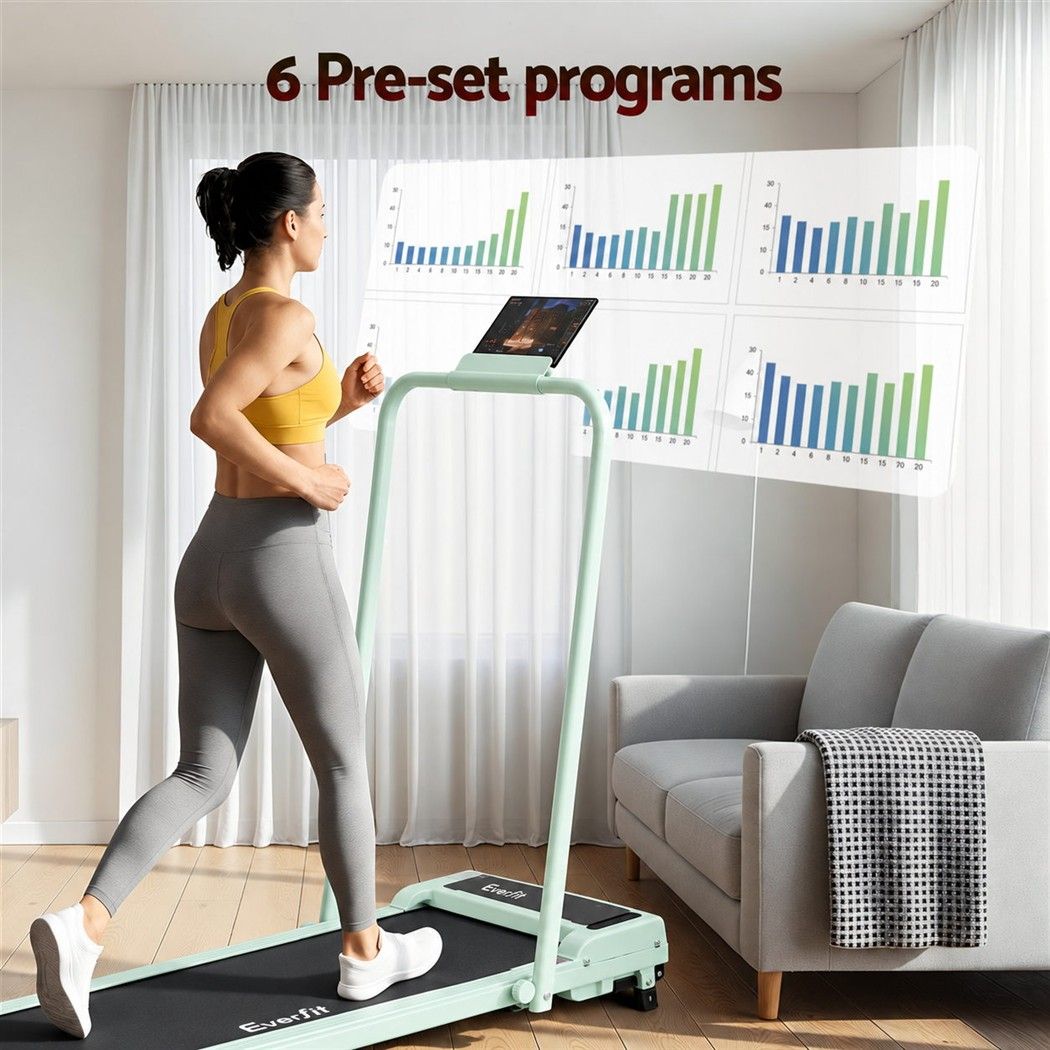 Everfit 3 in 1 Walking Pad Treadmill 12% Incline Foldable Under Desk Treadmills 40cm Belt Green Awezingly