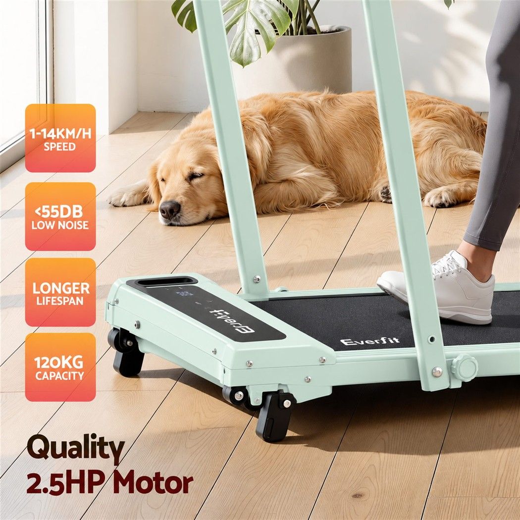Everfit 3 in 1 Walking Pad Treadmill 12% Incline Foldable Under Desk Treadmills 40cm Belt Green Awezingly