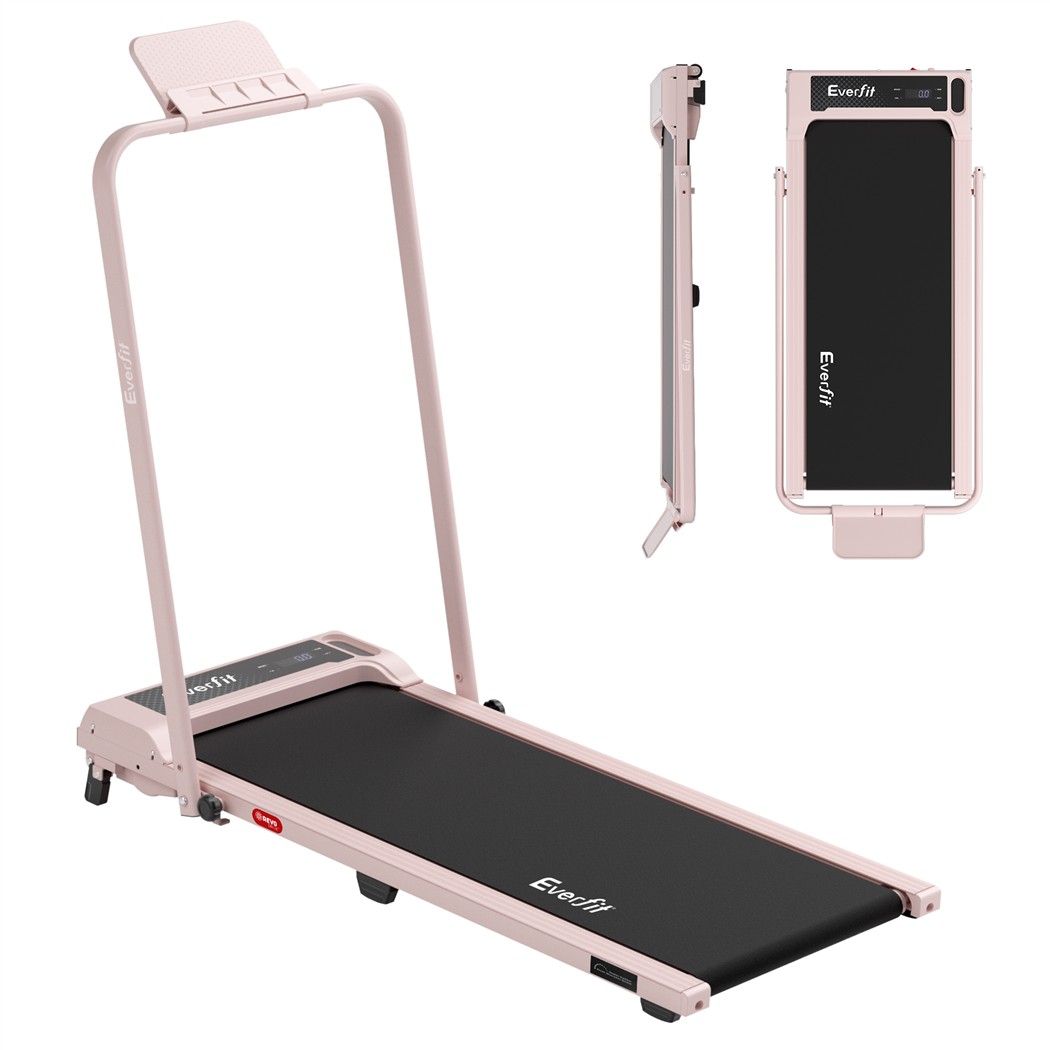 Everfit 3 in 1 Walking Pad Treadmill 12% Incline Foldable Under Desk Treadmills for Home Gym With 40cm Wide Belt Pink Awezingly