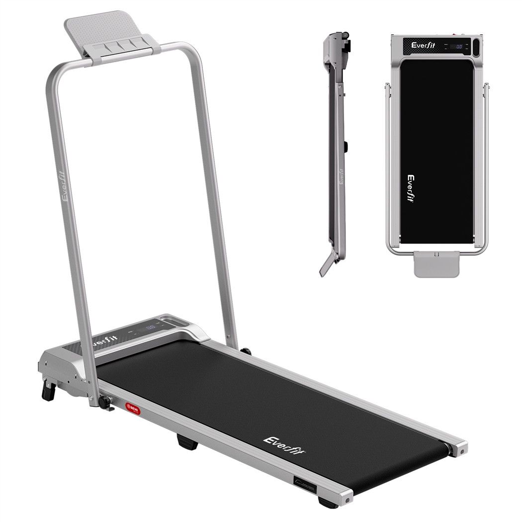 Everfit 3 in 1 Walking Pad Treadmill 12% Incline Foldable Under Desk Treadmills for Home Gym With 40cm Wide Belt Silver Awezingly