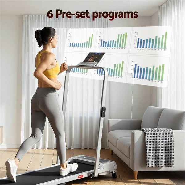Everfit 3 in 1 Walking Pad Treadmill 12% Incline Foldable Under Desk Treadmills for Home Gym With 40cm Wide Belt Silver Awezingly
