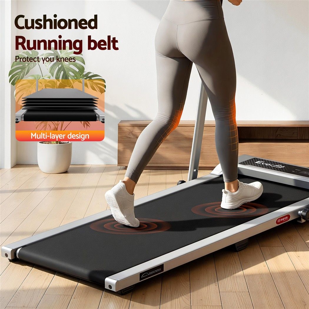 Everfit 3 in 1 Walking Pad Treadmill 12% Incline Foldable Under Desk Treadmills for Home Gym With 40cm Wide Belt Silver Awezingly