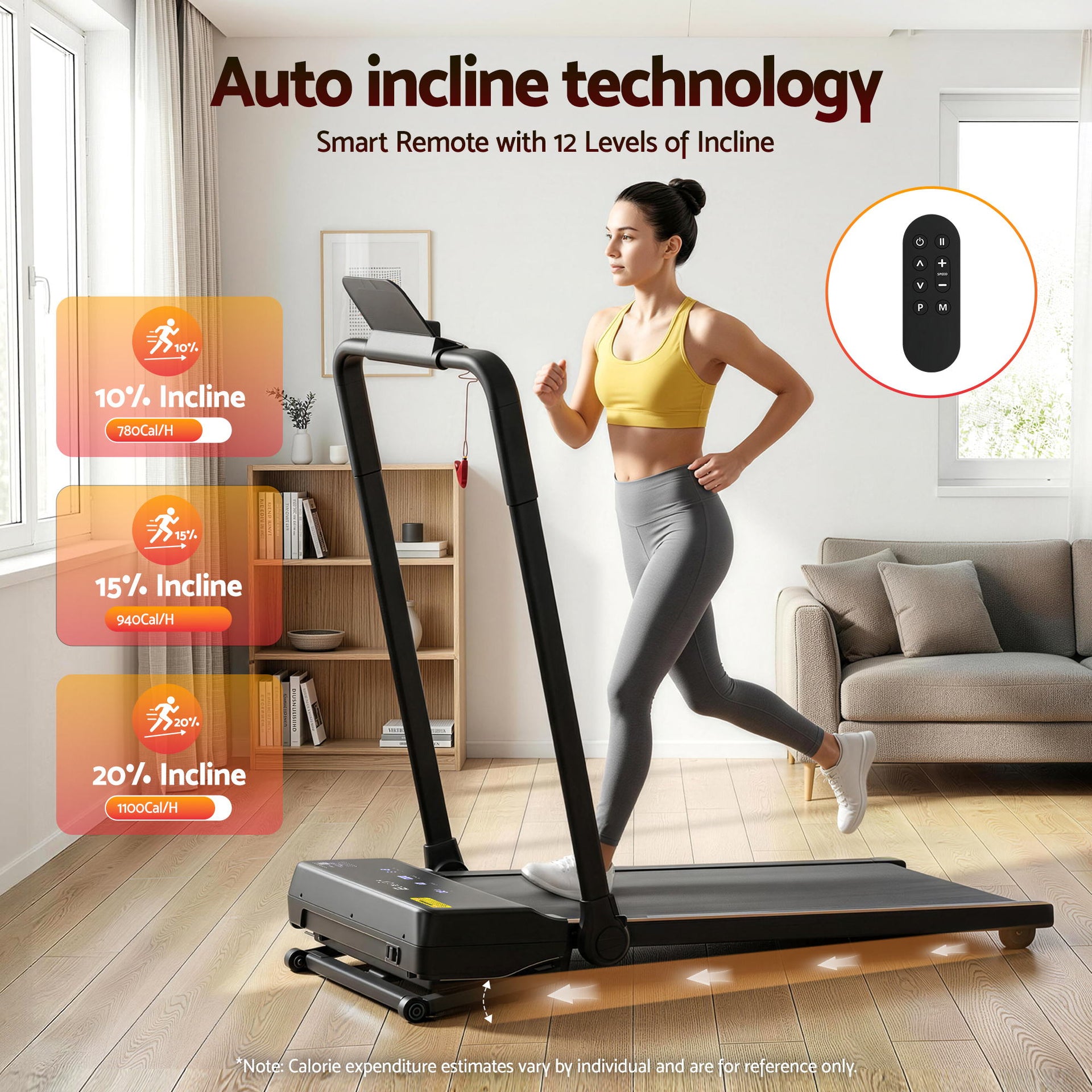 Everfit 3 in 1 Walking Pad Treadmill 20% Auto Incline Under Desk Foldable Treadmills for Home With 40cm Wide Belt Awezingly