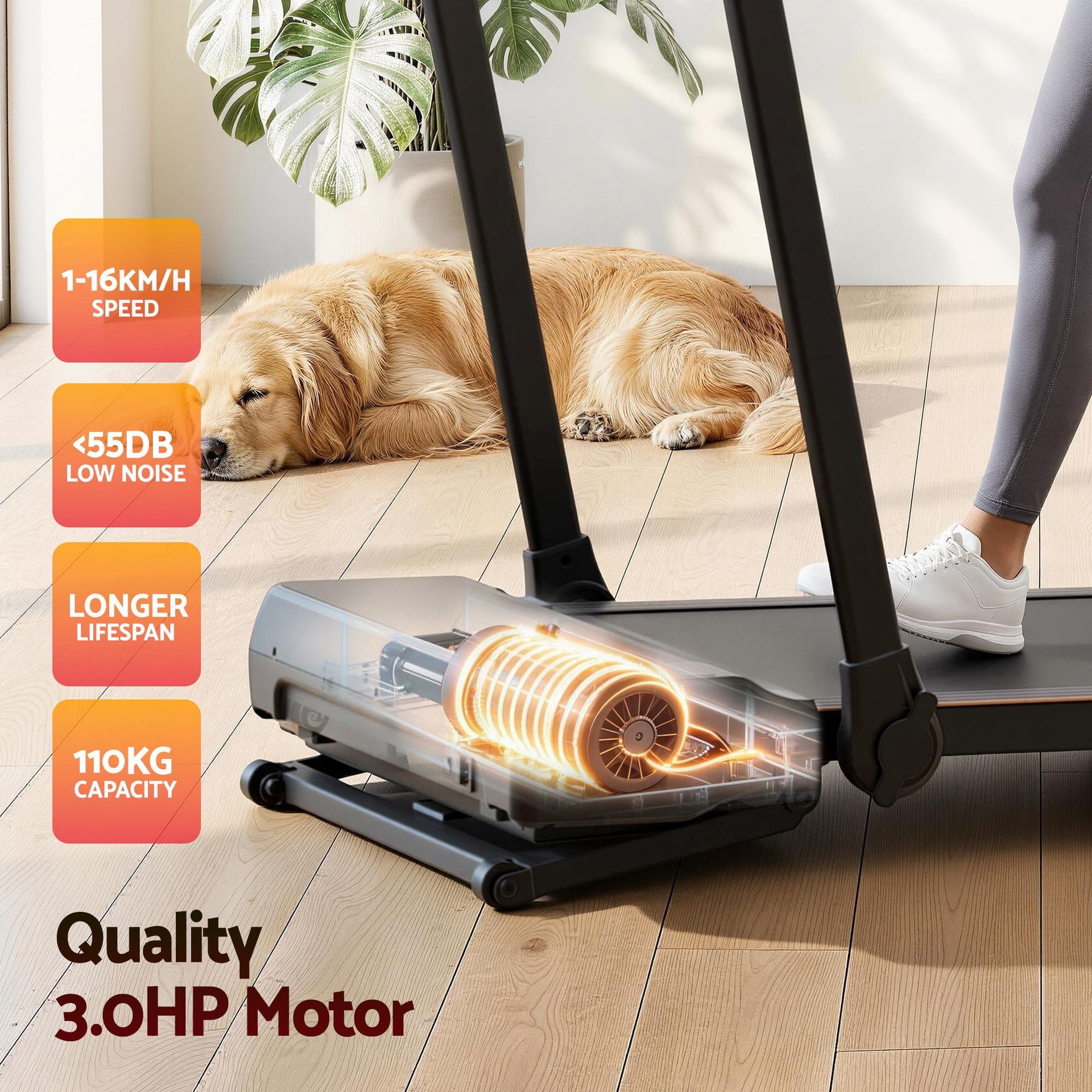 Everfit 3 in 1 Walking Pad Treadmill 20% Auto Incline Under Desk Foldable Treadmills for Home With 40cm Wide Belt Awezingly