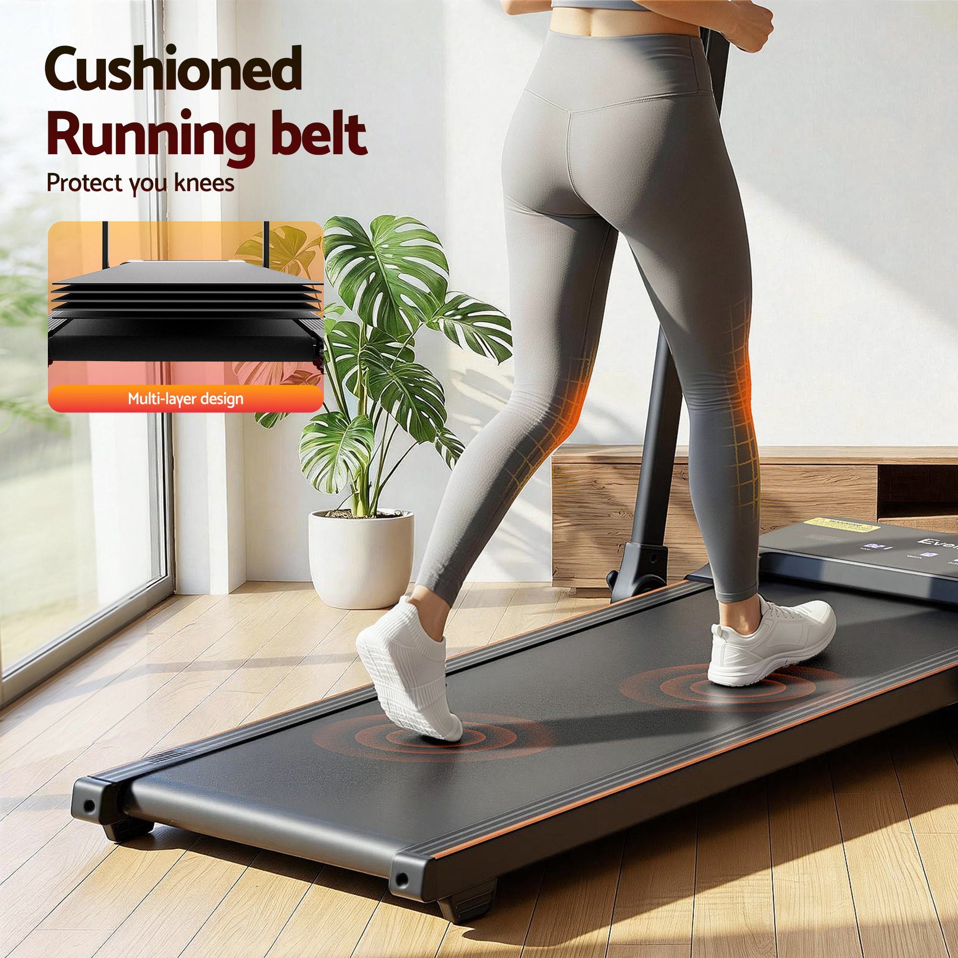 Everfit 3 in 1 Walking Pad Treadmill 20% Auto Incline Under Desk Foldable Treadmills for Home With 40cm Wide Belt Awezingly