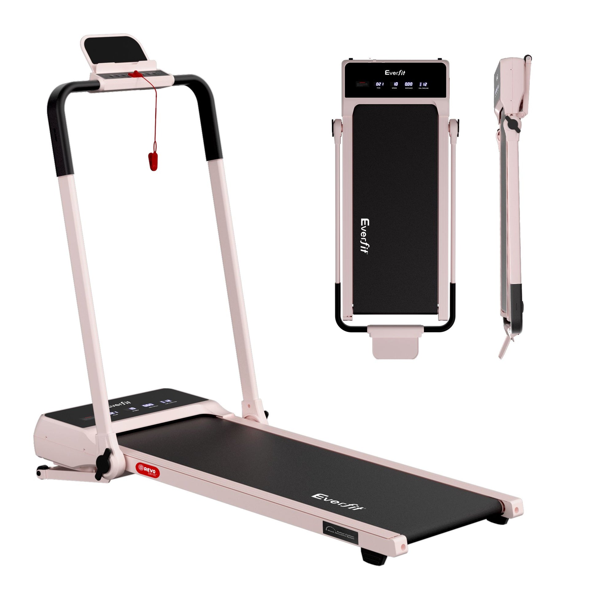 Everfit 3 in 1 Walking Pad Treadmill 20% Auto Incline Under Desk Foldable Treadmills for Home With 40cm Wide Belt Pink Everfit