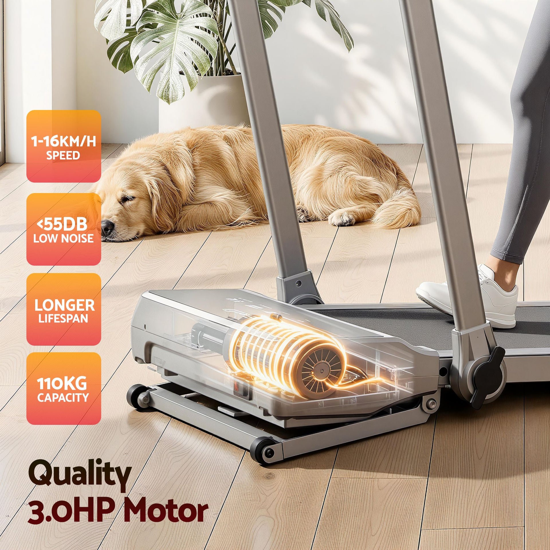 Everfit 3 in 1 Walking Pad Treadmill 20% Auto Incline Under Desk Foldable Treadmills for Home With 40cm Wide Belt Silver Awezingly
