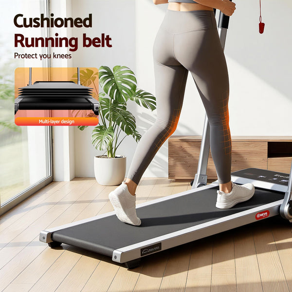 Everfit 3 in 1 Walking Pad Treadmill 20% Auto Incline Under Desk Foldable Treadmills for Home With 40cm Wide Belt Silver Awezingly