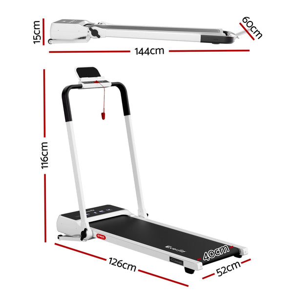 Everfit 3 in 1 Walking Pad Treadmill 20% Auto Incline Under Desk Foldable Treadmills for Home With 40cm Wide Belt White Awezingly
