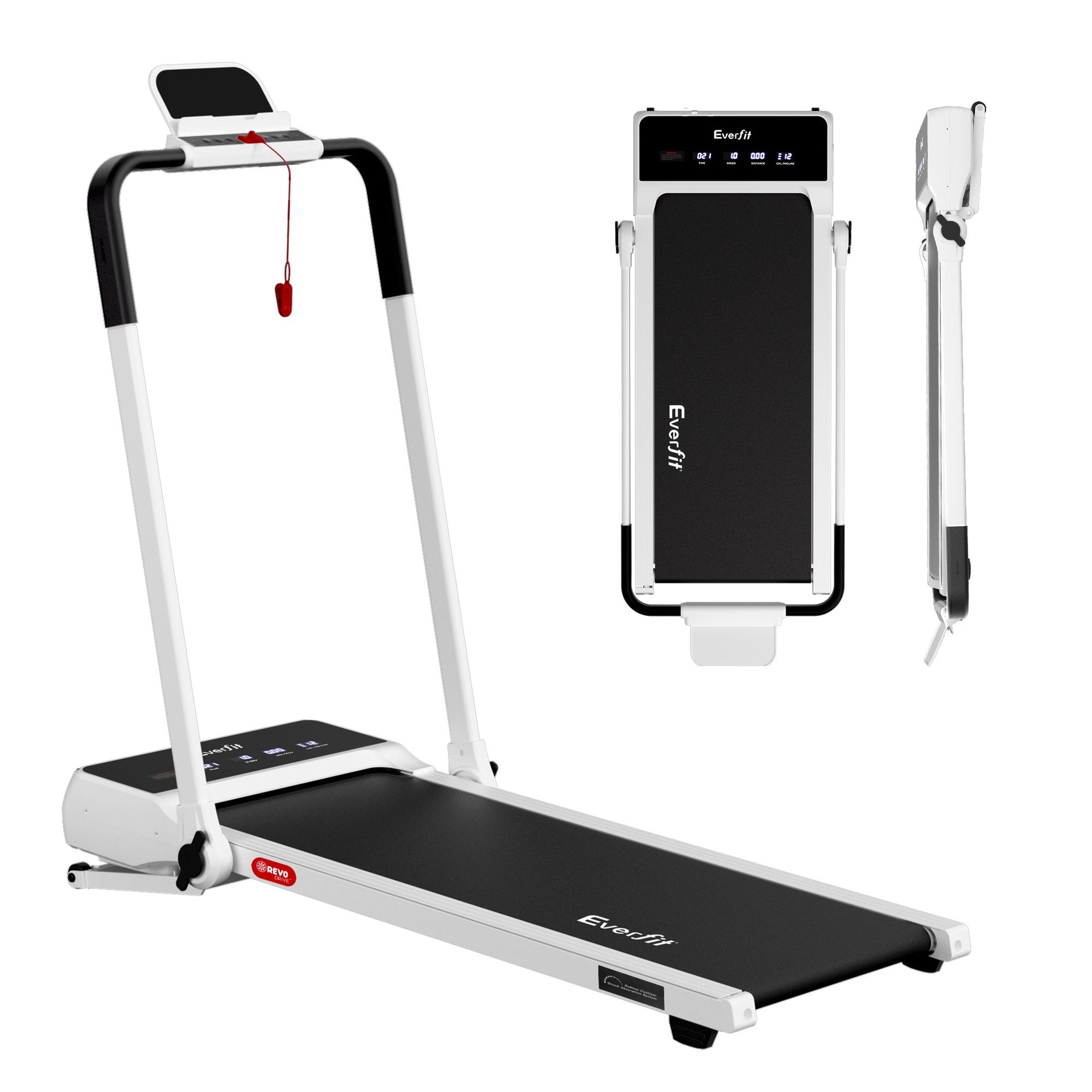 Everfit 3 in 1 Walking Pad Treadmill 20% Auto Incline Under Desk Foldable Treadmills for Home With 40cm Wide Belt White Awezingly