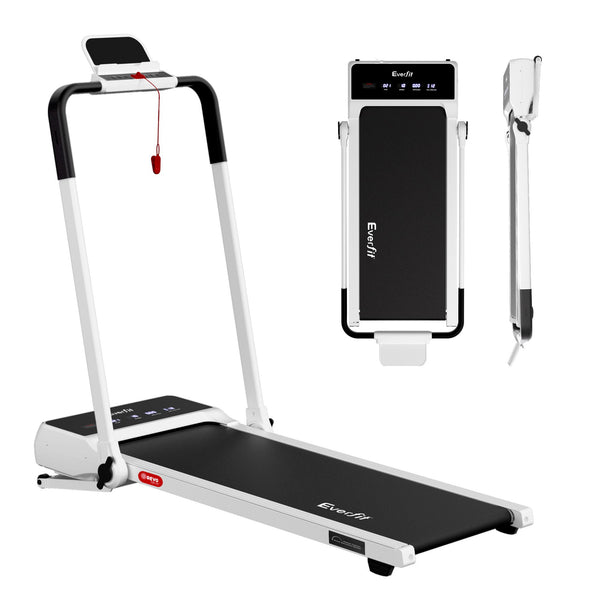 Everfit 3 in 1 Walking Pad Treadmill 20% Auto Incline Under Desk Foldable Treadmills for Home With 40cm Wide Belt White Awezingly