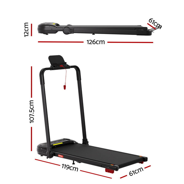 Everfit Treadmill Electric Walking Pad with Incline Foldable for Home Gym Black Awezingly