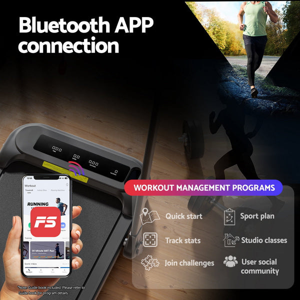 Everfit Treadmill Electric Walking Pad with Incline Foldable for Home Gym Black Awezingly