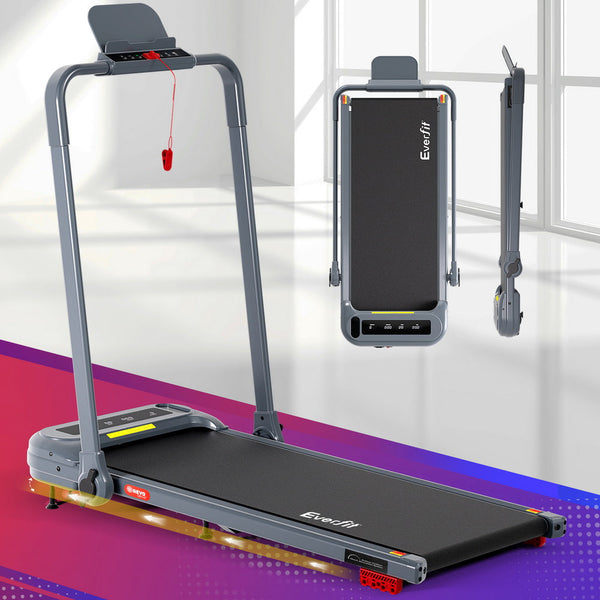 Everfit Treadmill Electric Walking Pad with Incline Foldable for Home Gym Grey Awezingly