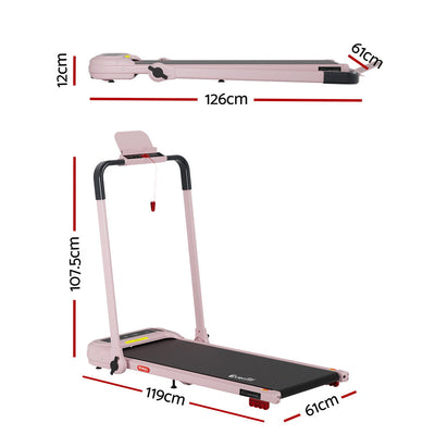Everfit Treadmill Electric Walking Pad with Incline Foldable for Home Gym Pink