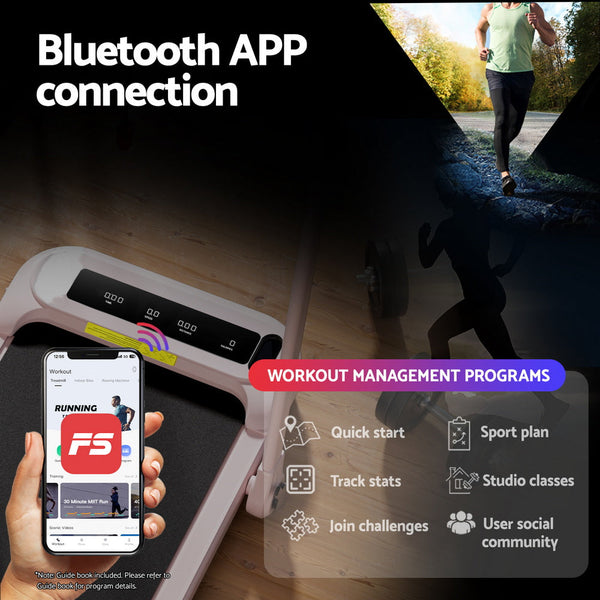 Everfit Treadmill Electric Walking Pad with Incline Foldable for Home Gym Pink Awezingly