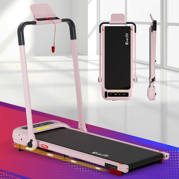 Everfit Treadmill Electric Walking Pad with Incline Foldable for Home Gym Pink Awezingly