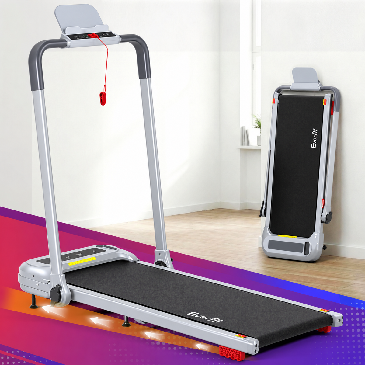 Everfit 3 in1 Treadmill Electric Walking Pad with Incline Foldable for Home Gym Silver Awezingly