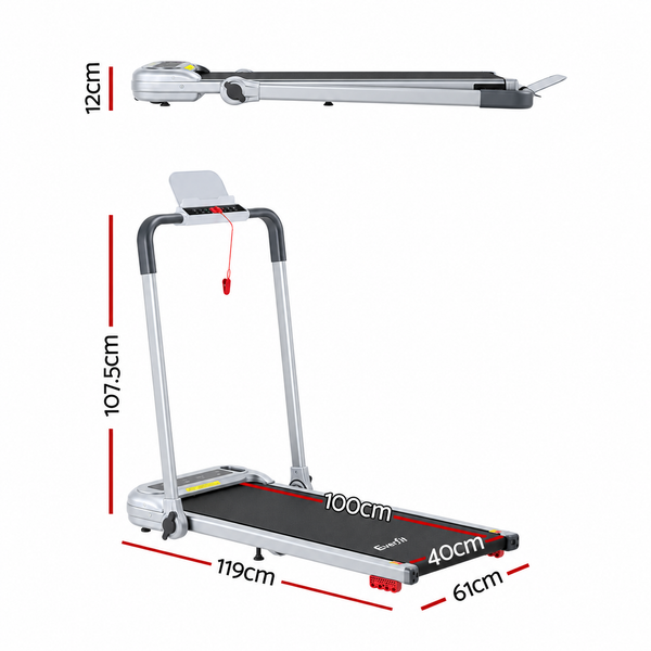 Everfit 3 in1 Treadmill Electric Walking Pad with Incline Foldable for Home Gym Silver Awezingly