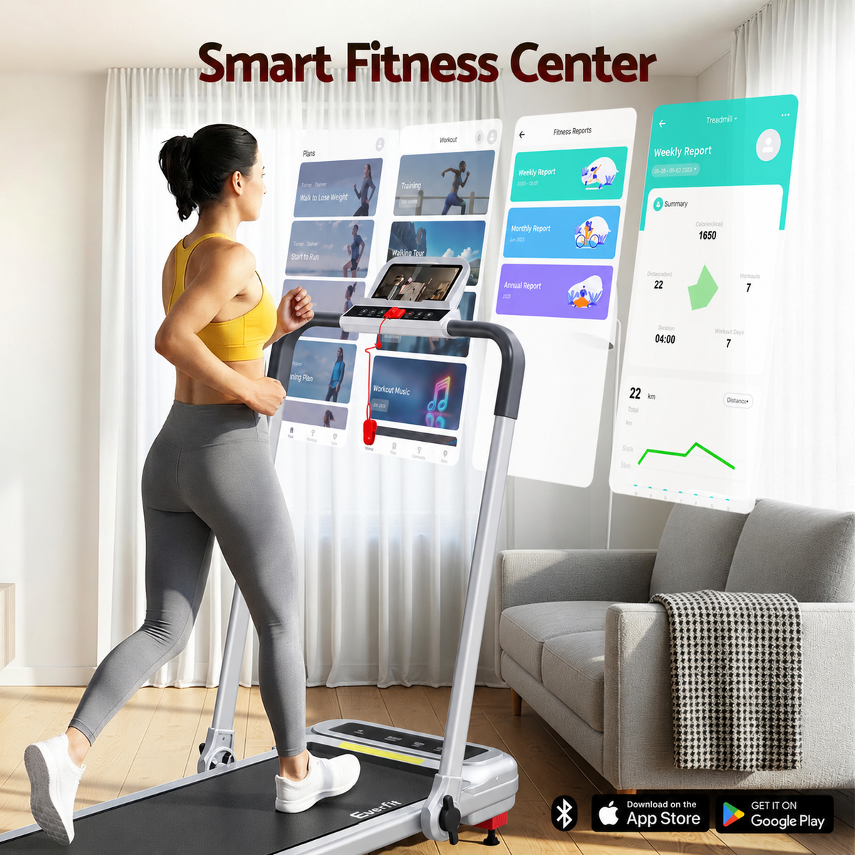 Everfit 3 in1 Treadmill Electric Walking Pad with Incline Foldable for Home Gym Silver Awezingly
