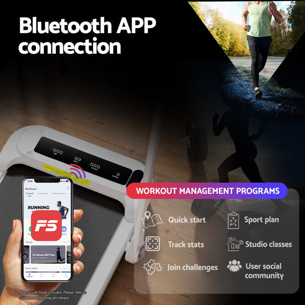 Everfit Treadmill Electric Walking Pad with Incline Foldable for Home Gym White Awezingly