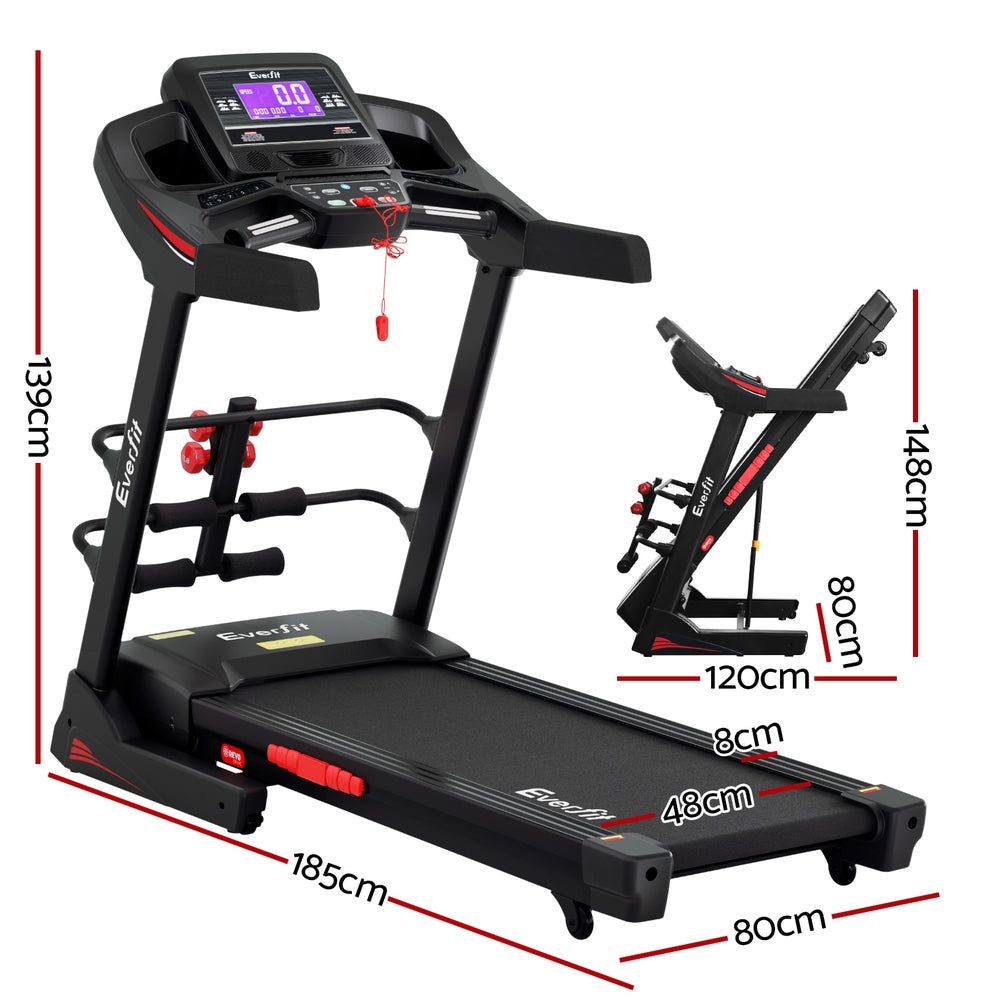 Everfit Treadmill Electric Home Gym Fitness Exercise Machine w/ Sit Up Bar 480mm Awezingly