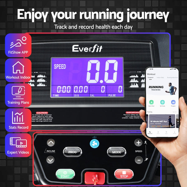 Everfit Treadmill Electric Home Gym Fitness Exercise Machine w/ Sit Up Bar 480mm Awezingly