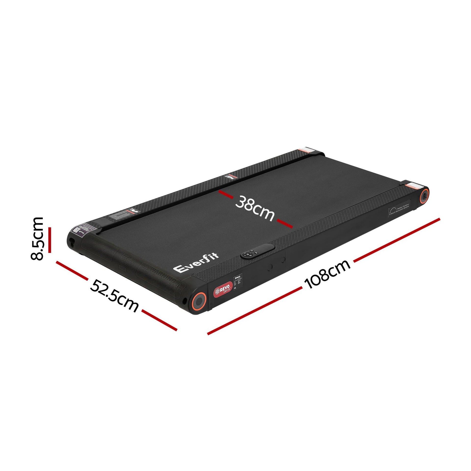 Everfit 4 in 1 Vibration Walking Pad Treadmill Under Desk Treadmills for Home Gym with App Control 380mm Black Awezingly
