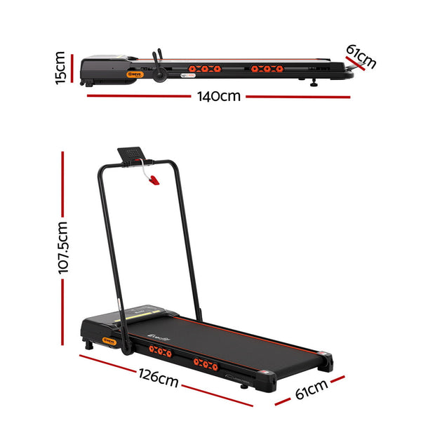 Everfit Treadmill Electric Walking Pad Auto Incline Foldable for Home Gym Black Awezingly