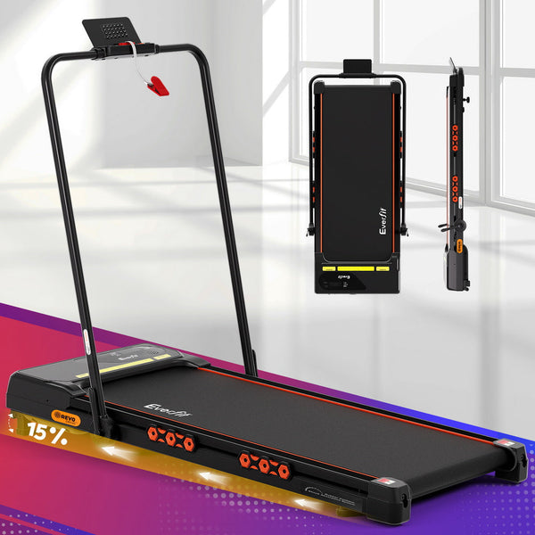 Everfit Treadmill Electric Walking Pad Auto Incline Foldable for Home Gym Black Awezingly