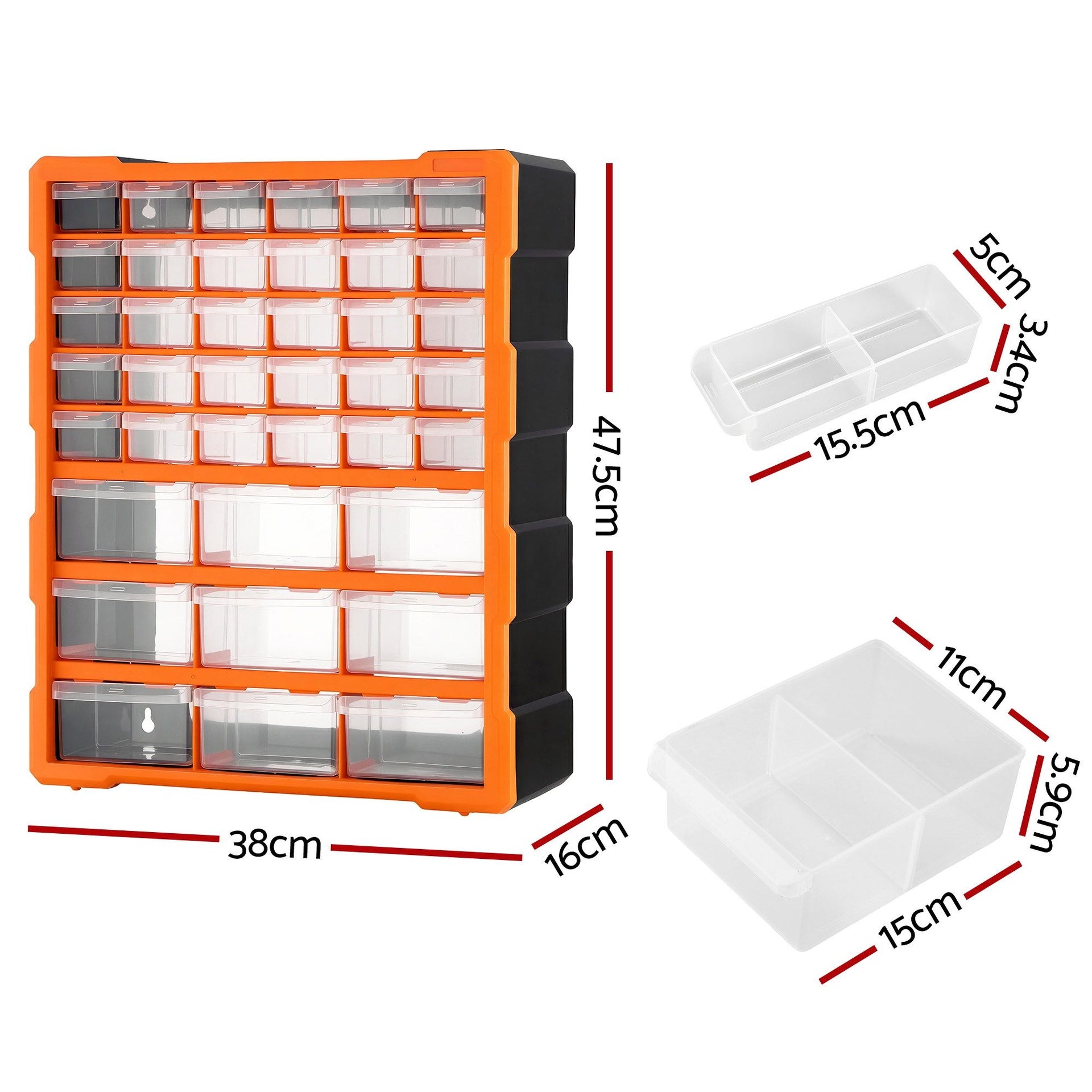 Giantz 39-Drawer Tool Storage Cabinet Anti-Drop Hardware Organizer Awezingly