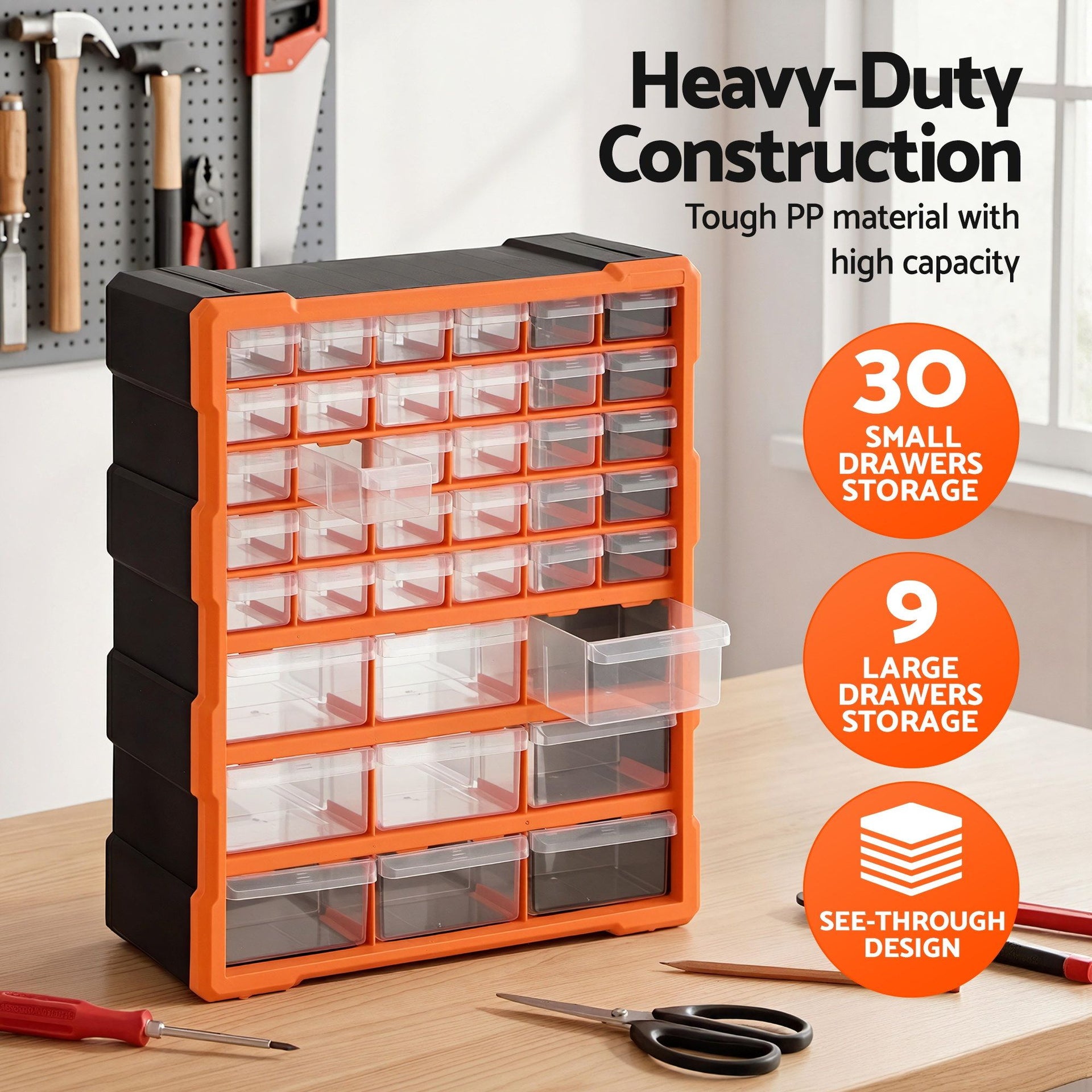 Giantz 39-Drawer Tool Storage Cabinet Anti-Drop Hardware Organizer Awezingly