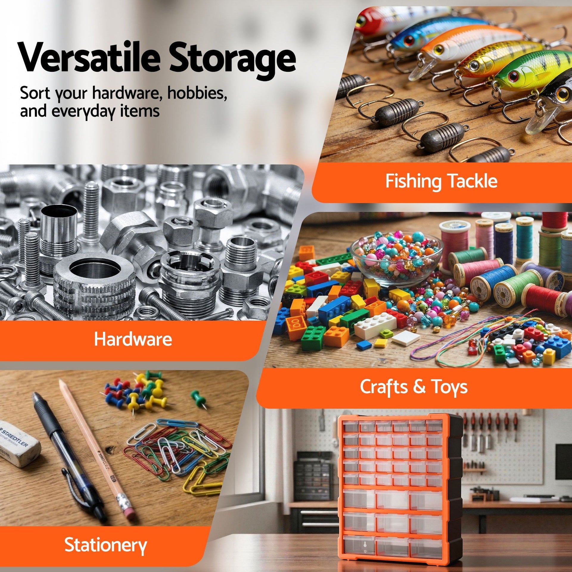 Giantz 39-Drawer Tool Storage Cabinet Anti-Drop Hardware Organizer Awezingly