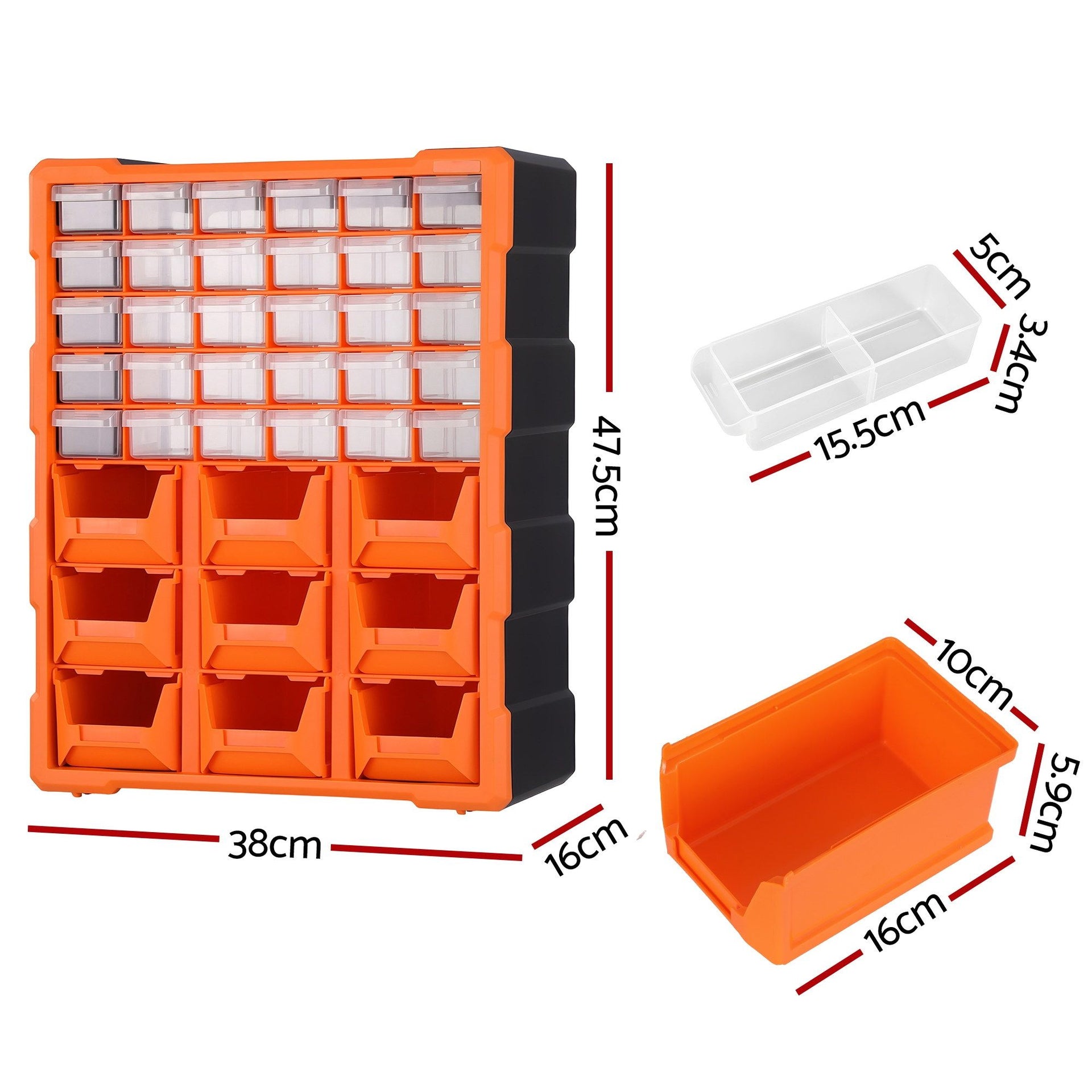 Giantz Tool Organizer 39-Drawer Hardware Cabinet Screw Storage Box Anti-Drop Awezingly