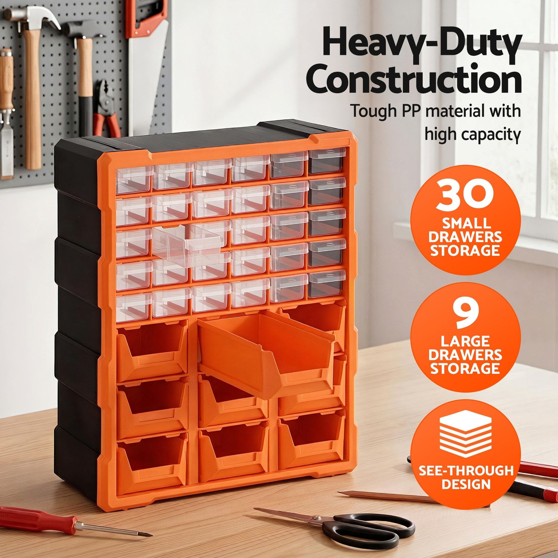 Giantz Tool Organizer 39-Drawer Hardware Cabinet Screw Storage Box Anti-Drop Awezingly