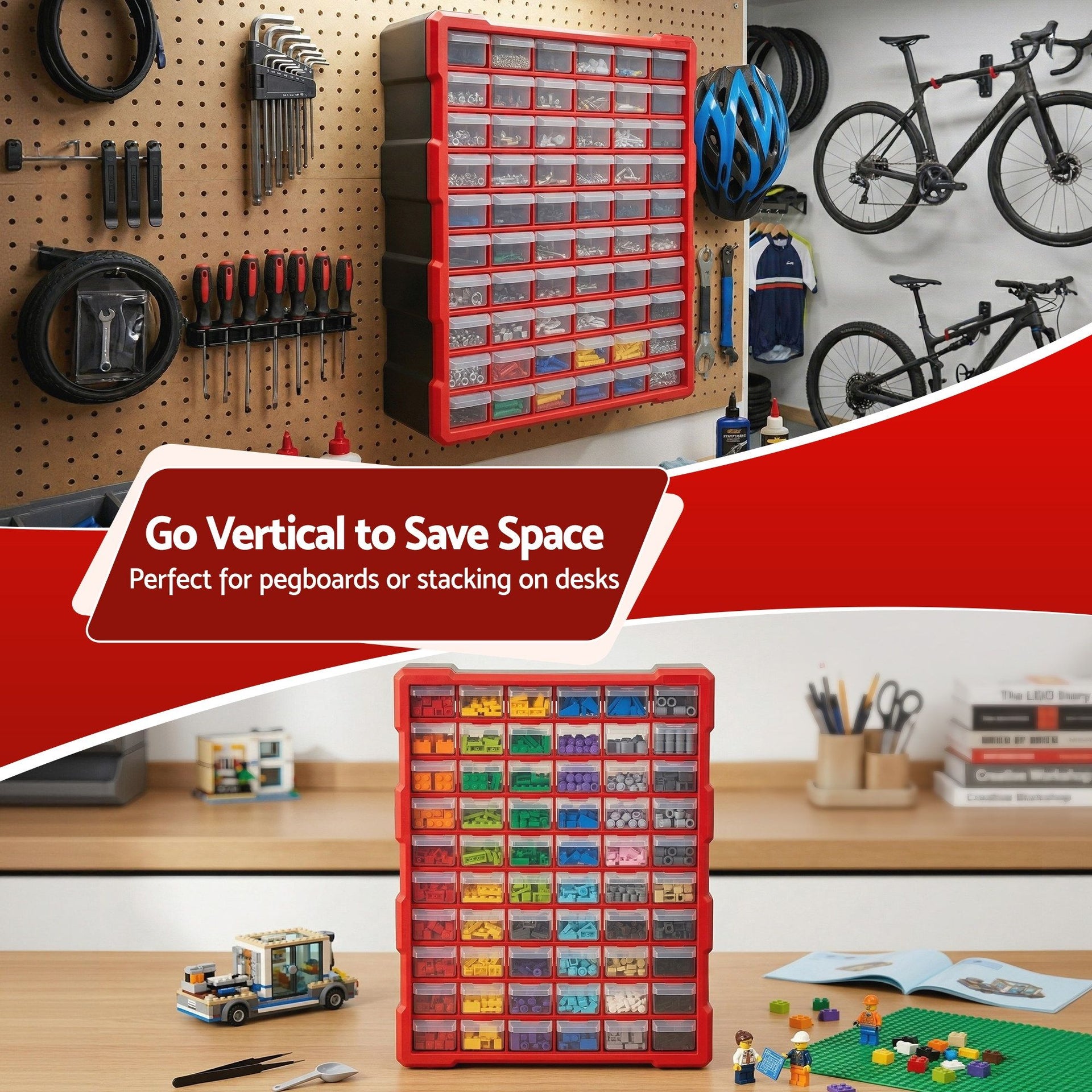 Giantz 60-Drawer Tool Storage Cabinet, Anti-Drop Hardware Organizer Storage Box Awezingly