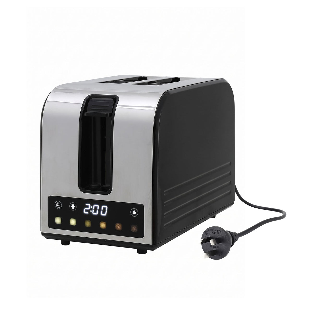 Devanti 2-Slice Toaster, LED Display 3.5cm Wide Slots 6 Browning Levels Awezingly
