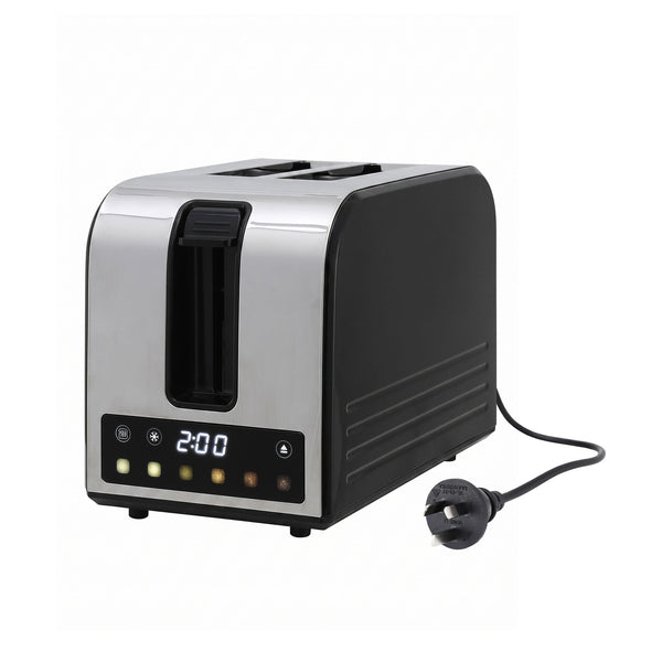 Devanti 2-Slice Toaster, LED Display 3.5cm Wide Slots 6 Browning Levels Awezingly