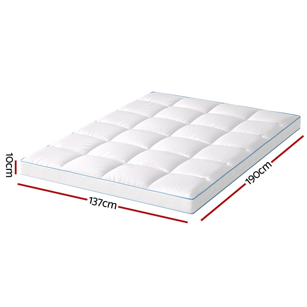 Giselle Bedding Mattress Topper Pillowtop Bamboo 10cm Double Awezingly