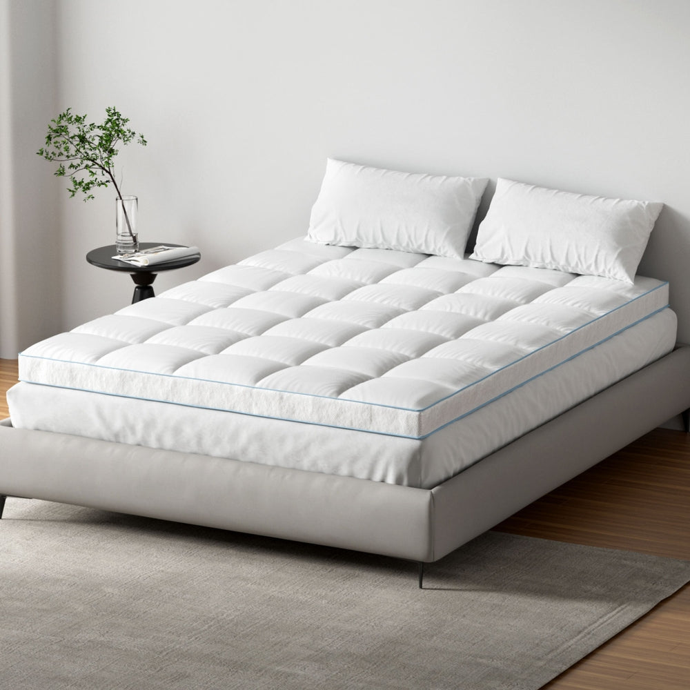 Giselle Bedding Mattress Topper Pillowtop Bamboo 10cm Queen Awezingly